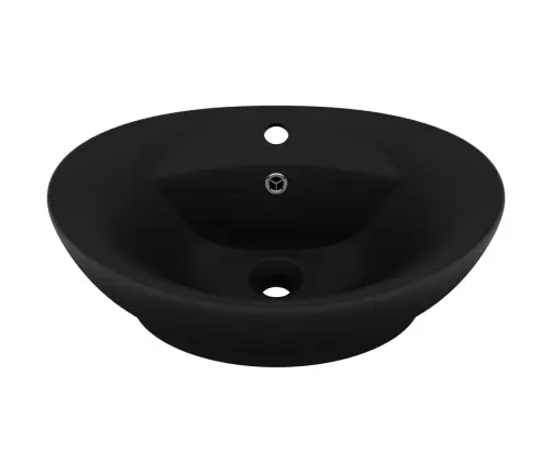 Valamu Ülevooluga, Ovaalne Matt Must 58,5 X 39 Cm Keraamiline