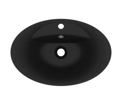 Valamu Ülevooluga, Ovaalne Matt Must 58,5 X 39 Cm Keraamiline