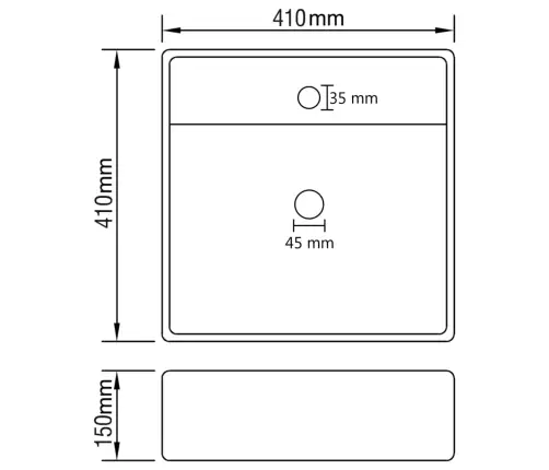 Izlietne, 41X41 Cm, Kvadrāta Forma, Matēta Tumši Zila Keramika Vidaxl