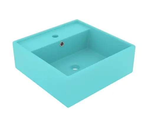 Izlietne, 41X41 Cm, Kvadrāta Forma, Matēta Gaiši Zaļa Keramika Vidaxl