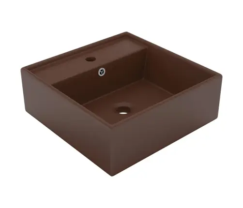 Izlietne, 41X41 Cm, Kvadrāta Forma, Matēta Tumši Brūna Keramika Vidaxl