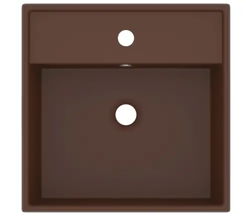 Izlietne, 41X41 Cm, Kvadrāta Forma, Matēta Tumši Brūna Keramika Vidaxl