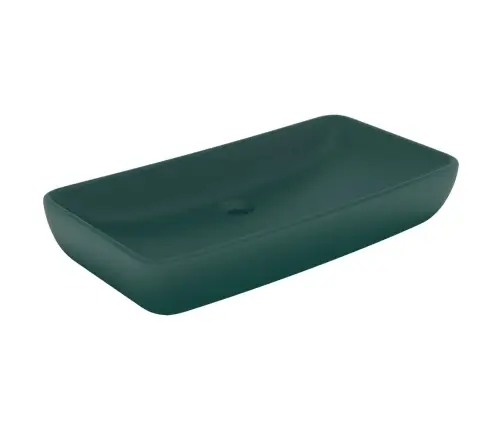 Izlietne, Taisnstūra, 71X38 Cm, Matēta Tumši Zaļa Keramika Vidaxl