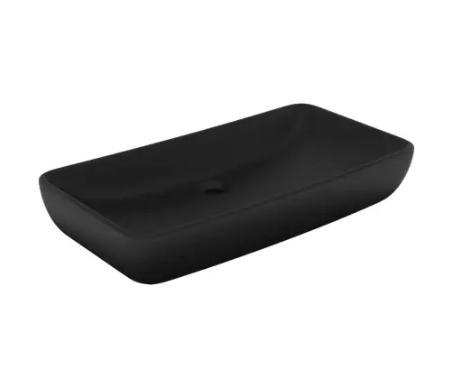Izlietne, Taisnstūra, 71X38 Cm, Matēta Melna Keramika Vidaxl