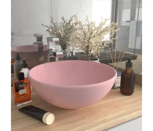 Luksuslik Valamu Ümar, Matt Roosa, 32,5 X 14 cm Keraamiline