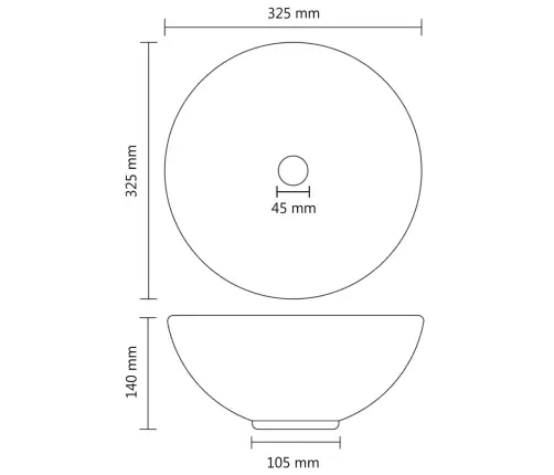 Prabangus Praustuvas, Matinis Mėlynas, 32,5X14cm Keramika