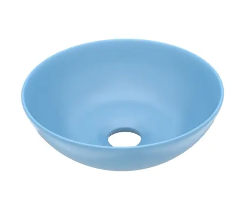 Vannasistabas Izlietne, Apaļa, Matēta, Gaiši Zila Keramika Vidaxl