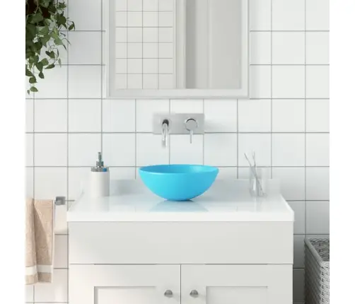 Vannasistabas Izlietne, Apaļa, Matēta, Gaiši Zaļa Keramika Vidaxl