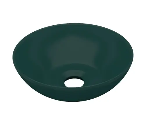 Vannasistabas Izlietne, Apaļa, Matēta, Tumši Zaļa Keramika Vidaxl