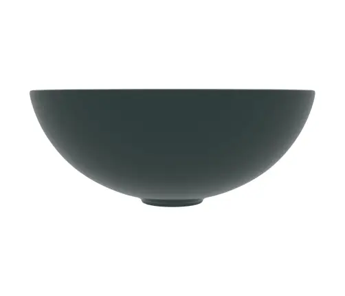 Vannasistabas Izlietne, Apaļa, Matēta, Tumši Zaļa Keramika Vidaxl