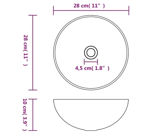 Vannasistabas Izlietne, Apaļa, Matēta, Krēmkrāsas Keramika Vidaxl