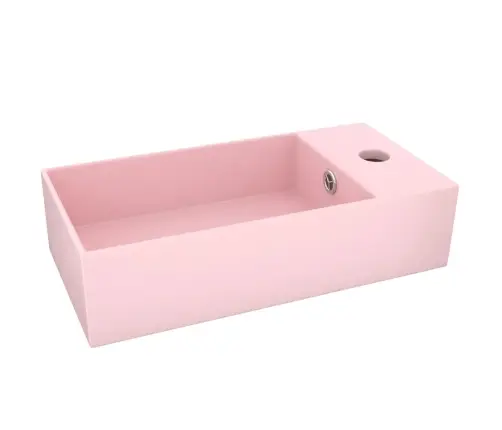 Vannasistabas Izlietne Ar Noteci, Matēta Rozā Keramika Vidaxl