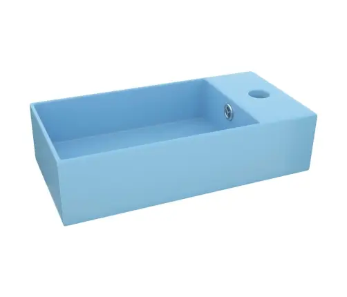 Vannasistabas Izlietne Ar Noteci, Gaiši Zila Keramika Vidaxl