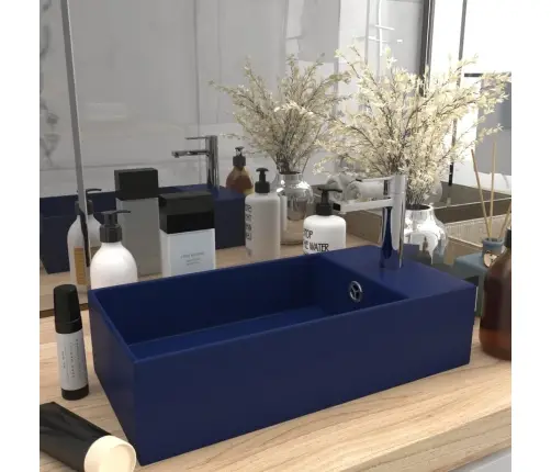 Vannitoa Valamu Ülevooluavaga, Keraamiline, Tumesinine