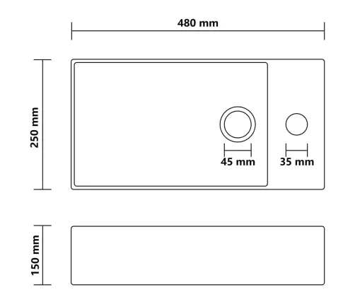 Vannitoa Valamu Ülevooluavaga, Keraamiline, Tumehall