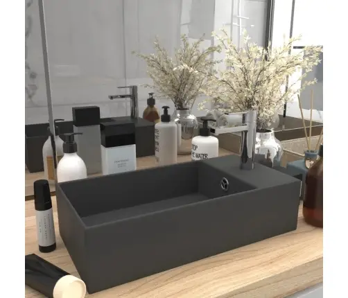 Vannitoa Valamu Ülevooluavaga, Keraamiline, Tumehall