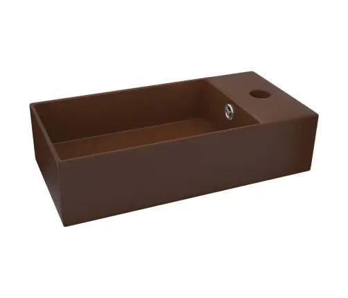 Vannasistabas Izlietne Ar Noteci, Tumši Brūna Keramika Vidaxl