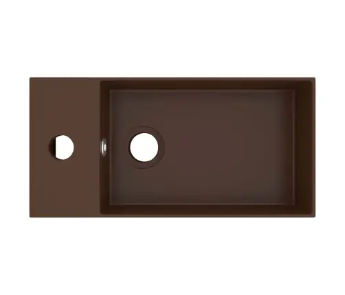 Vannasistabas Izlietne Ar Noteci, Tumši Brūna Keramika Vidaxl