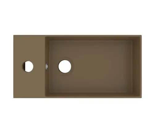 Vannasistabas Izlietne Ar Noteci, Matēta Krēmkrāsas Keramika Vidaxl