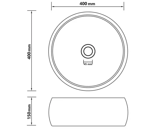 Prabangus Praustuvas, Matinis Baltas, 40X15cm Keramika