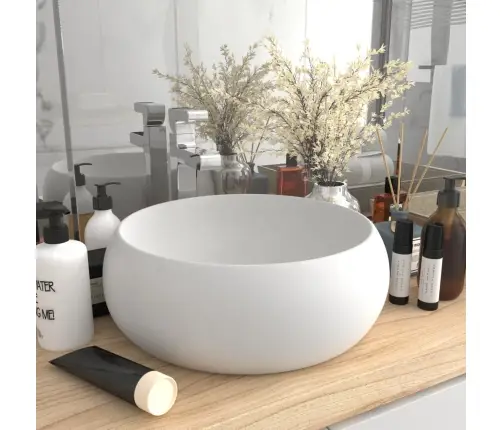 Prabangus Praustuvas, Matinis Baltas, 40X15cm Keramika