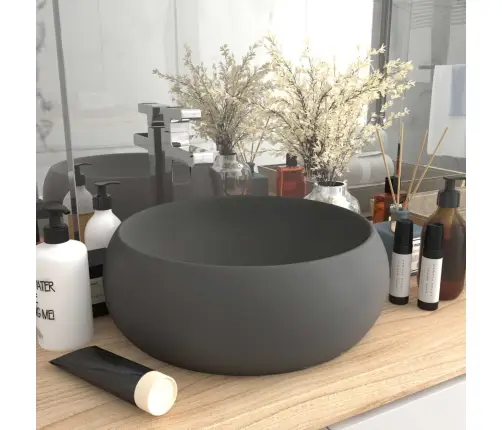 Prabangus Praustuvas, Matinis Pilkas, 40X15cm Keramika