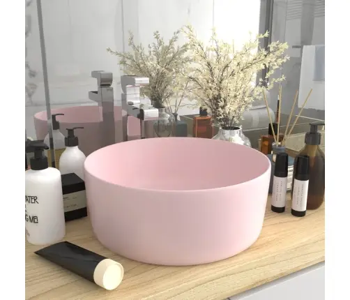 Prabangus Praustuvas, Matinis Rožinis, 40X15cm Keramika