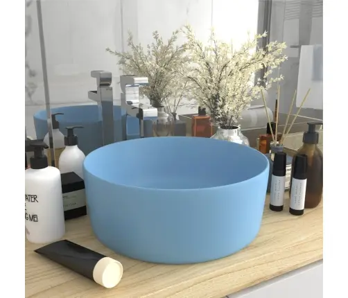 Prabangus Praustuvas, Matinis Mėlynas, 40X15cm Keramika