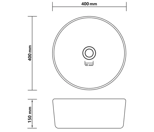 Izlietne, Apaļa, 40X15 Cm, Matēta Tumši Pelēka Keramika Vidaxl