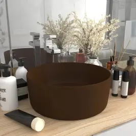 Izlietne, Apaļa, 40X15 Cm, Matēta Tumši Brūna Keramika Vidaxl Izlietne, Apaļa, 40X15 Cm, Matēta Tumši Brūna Keramika Vidaxl