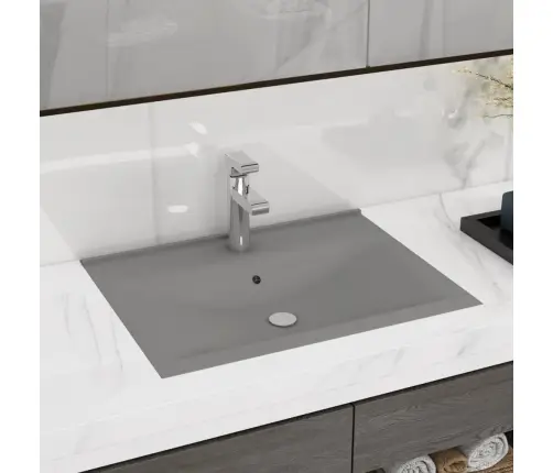 Izlietne, 60X46 Cm, Matēta Gaiši Pelēka Keramika Vidaxl