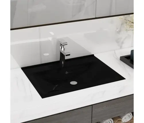 Prabangus Praustuvas, Matinis Juodas, 60X46cm Keramika