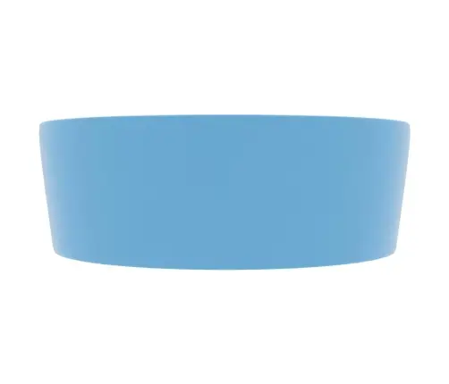 Izlietne Ar Noteci, 36X13 Cm, Matēta Gaiši Zila Keramika Vidaxl