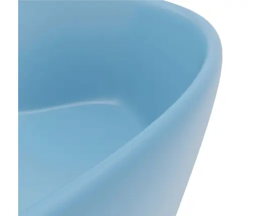 Izlietne Ar Noteci, 36X13 Cm, Matēta Gaiši Zila Keramika Vidaxl