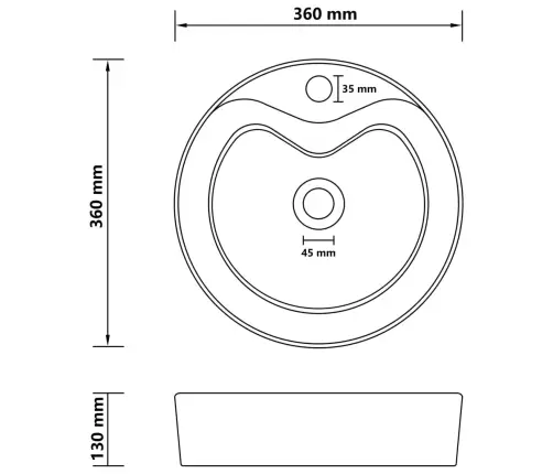 Prabangus Praustuvas, Matinis Rudas, 36X13cm Keramika