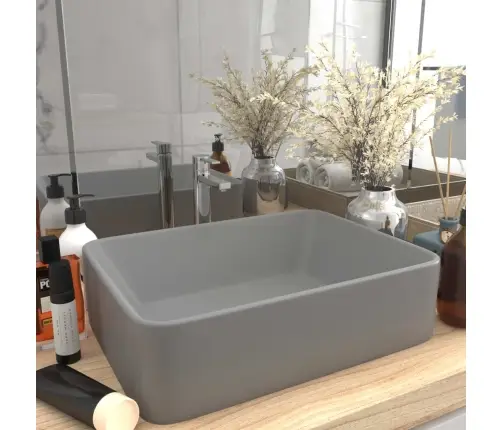 Izlietne, 41X30X12 Cm, Matēta Gaiši Pelēka Keramika Vidaxl