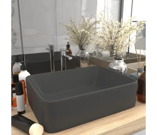 Izlietne, 41X30X12 Cm, Matēta Tumši Pelēka Keramika Vidaxl