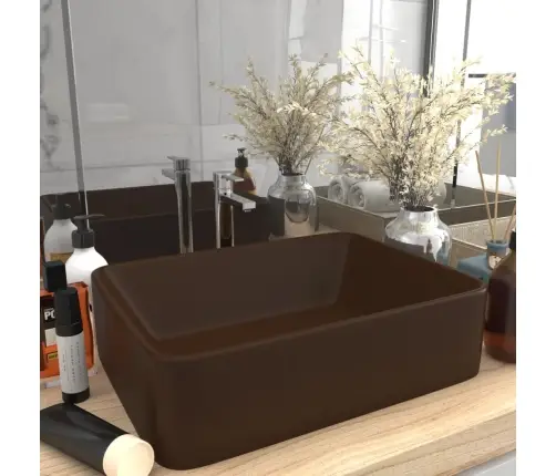 Izlietne, 41X30X12 Cm, Matēta Tumši Brūna Keramika Vidaxl