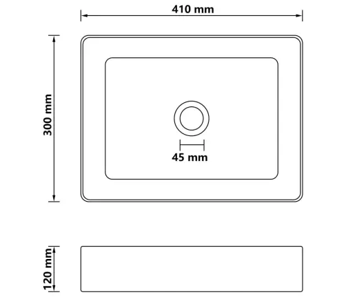 Luksuslik Valamu, Matt Must, 41 X 30 X 12 cm Keraamiline