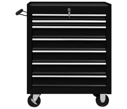 Instrumentu Ratiņi Ar 7 Atvilktnēm, Melni   Vidaxl