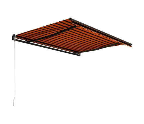 Izvelkama Markīze, Manuāla, 450X300 Cm, Oranža Ar Brūnu Vidaxl