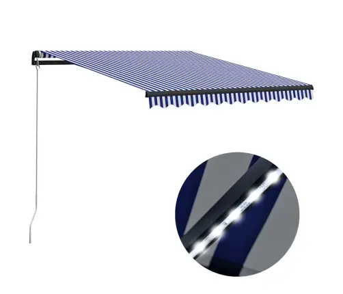 Rankiniu Būdu Ištraukiama Markizė, Mėlyna Ir Balta, 300X250Cm