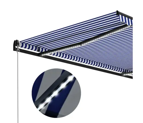 Rankiniu Būdu Ištraukiama Markizė, Mėlyna Ir Balta, 300X250Cm