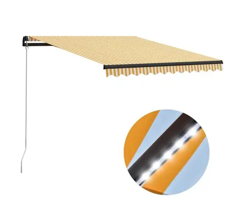 Rankiniu Būdu Ištraukiama Markizė, Geltona Ir Balta, 300X250Cm