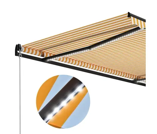 Rankiniu Būdu Ištraukiama Markizė, Geltona Ir Balta, 300X250Cm