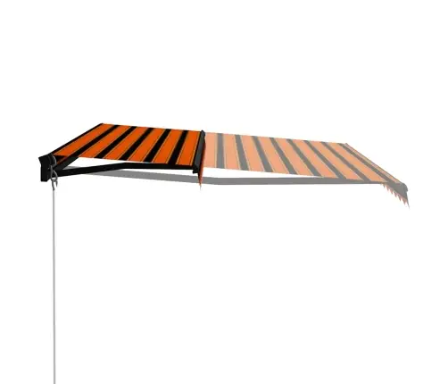 Käsitsi Sissetõmmatav Varikatus, Led 450X300 cm Oranž Ja Pruun