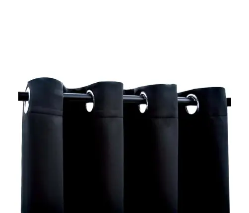 Pimendavad Kardinad Rõngastega 2 Tk, Mustad, 137 X 213 cm Kangas Pimendavad Kardinad Rõngastega 2 Tk, Mustad, 137 X 213 cm Kangas