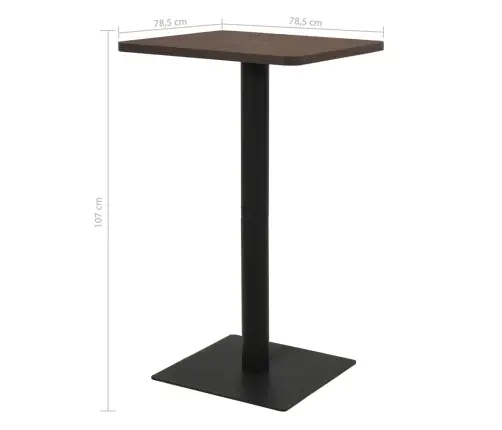 Bistro Galds, 78,5X78,5X107Cm, Tumša Pelnu Krāsa Vidaxl