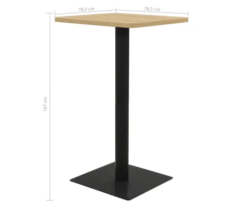 Bistro Galds, 78,5X78,5X107 Cm, Ozolkoka Krāsā Vidaxl