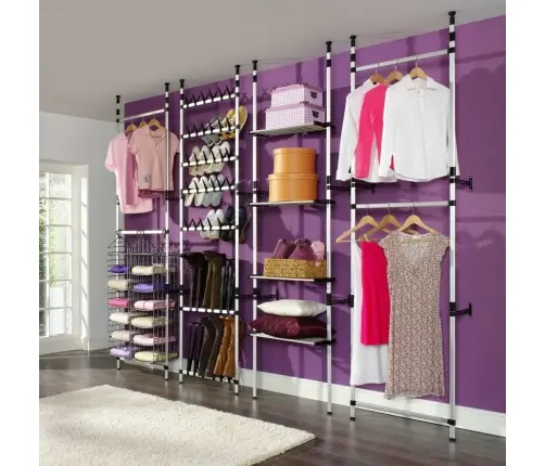 Teleskopisks Apavu Plaukts Ar Stieņiem, Alumīnijs Vidaxl